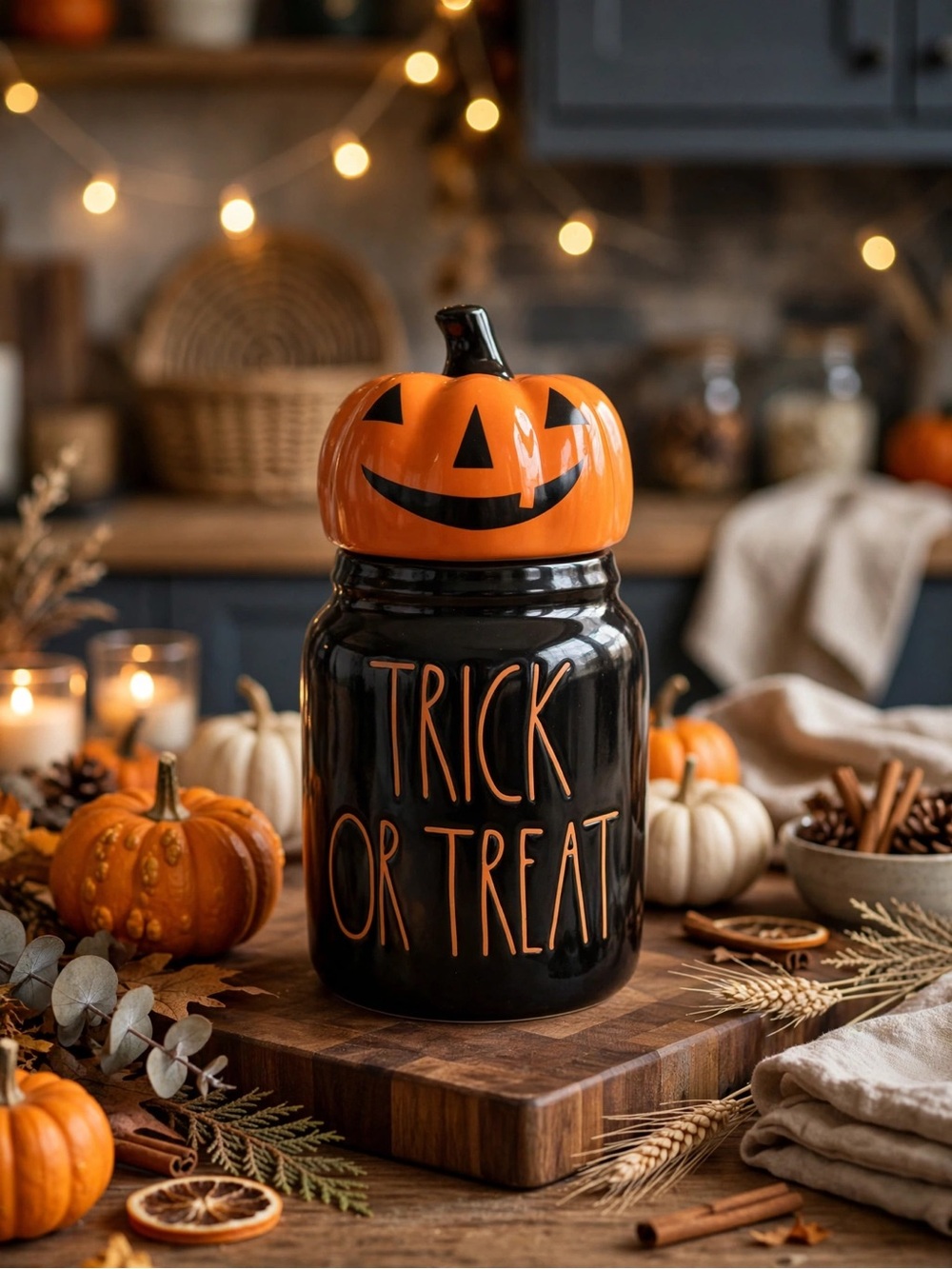 🆕 Rae Dunn Trick or Treat Pumpkin Jar